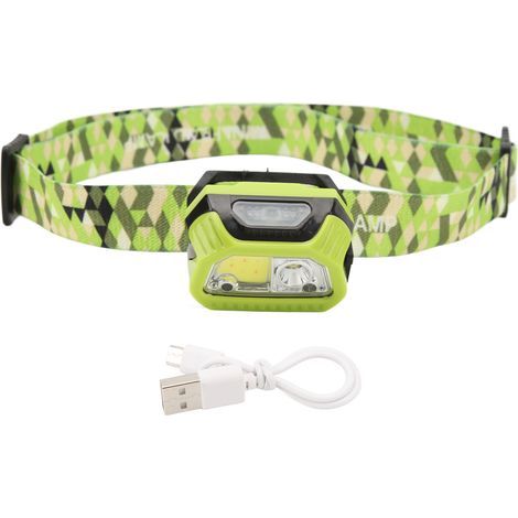 Lampe Frontale à Induction LED Lampe Frontale Bandeau Étanche pour Camping en Plein Air Pêche de Nuit Batterie Intégrée,DUBUNS (1/5)