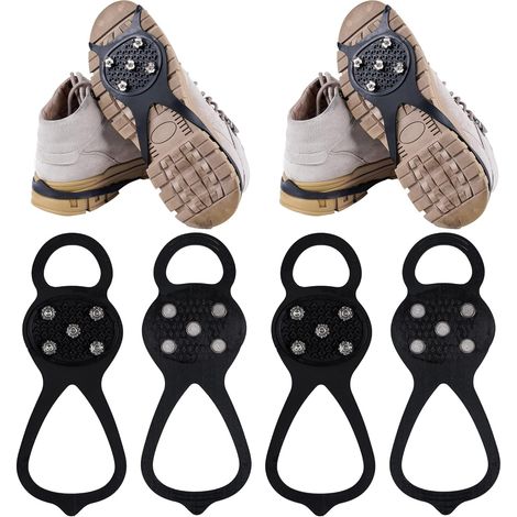 APEX paires de crampons antidérapants à pointes pour la marche sur glace et neige, avec 5 crampons en acier (L) (1/5)