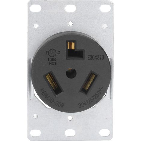 Prise électrique américaine 30A 250V NEMA 10-30R, 3 broches pour usage domestique (1/5)