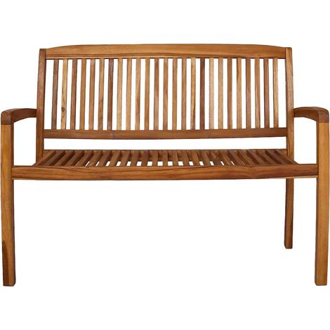 Maison Exclusive - Gartenbank 2-Sitzer Stapelbar 120 cm Massivhol (1/5)