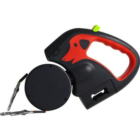 Correa para perros con iluminación LED,Doble retráctil de 3 metros,apta para perros pequeños y medianos de hasta 11,4 kg (1/5)