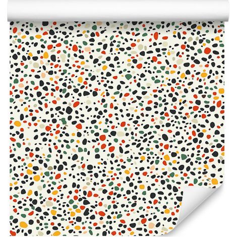 Papier peint terrazzo gris clair, crème et beige 50x1000 cm (1/5)