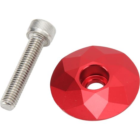 Cache-potence de vélo CANSUCC en alliage d'aluminium, résistant à la pression, avec vis, rouge. (1/5)