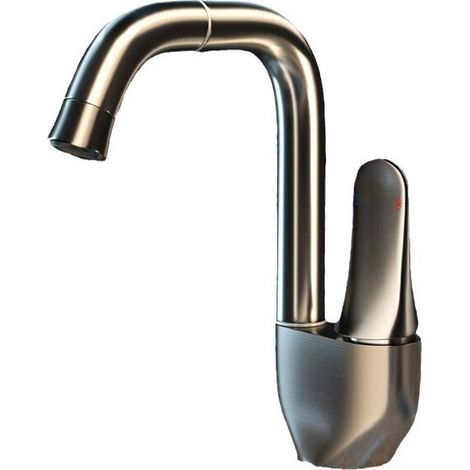 Robinet de salle de bain mitigeur d'eau chaude et froide en laiton mitigeur d'eau de lavabo grue New Arrival Basin Faucet，Gun Gray