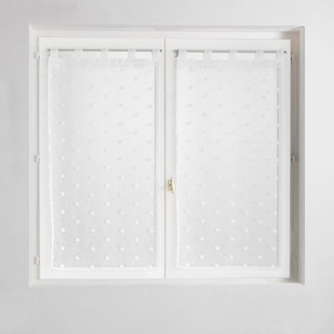 Paire de Voilages à Passants "Pompinou" 60x160cm Blanc (1/4)