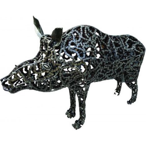 Statue Sanglier en chaînes - Noir 130 cm (1/2)