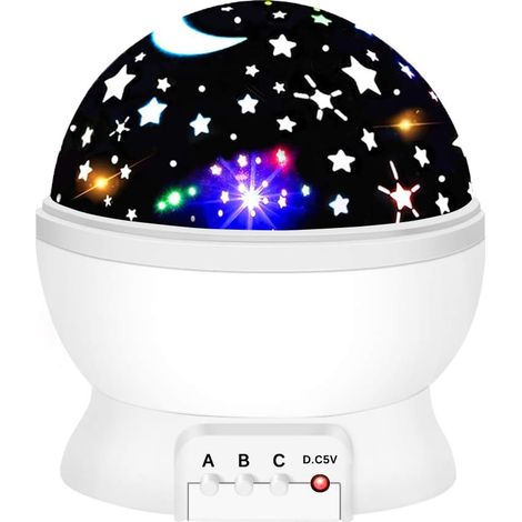 MINKUROW Lámpara De Proyector De Cielo Estrellado Para Niños - El Mejor Regalo, Blanco (1/5)