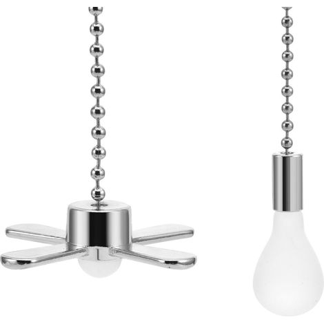 Chaîne De Tir Pour Ventilateur De Plafond - Chaîne D'Extension Avec Ampoule Décorative En Verre - Matériau Laiton Et Alliage - Pour Ventilateur Ou Lampe De Plafond - Lot De 2 Pièces (1/3)