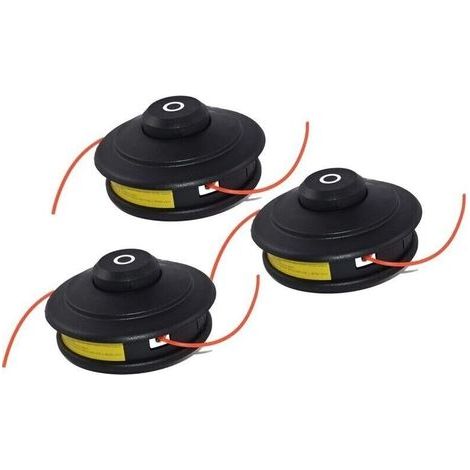 FENOPLASTICALot de 3 têtes à double fil à avance automatique pour débroussailleuse Fuxtec - Conception robuste pour une coupe efficace - à installer et à utiliser.