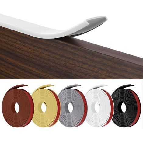 Protection d'angle de table bébé en TPE souple avec finition en U, adhésive, idéale pour les coins de tables et de meubles, blanche, 16 mm x 10 m (1/5)