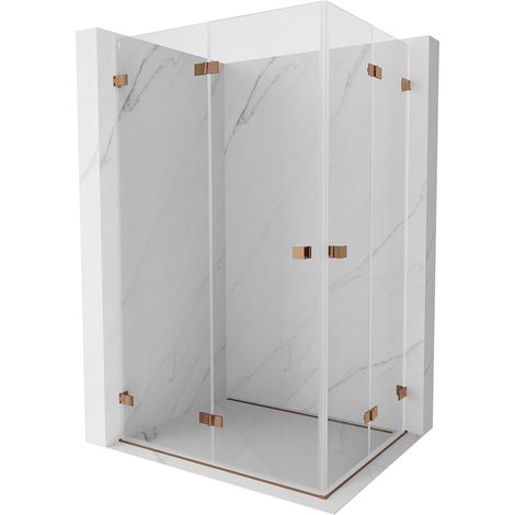Mexen Lunar-F Duo cabina doccia pieghevole 95 x 90 cm, trasparente, oro rosa - 836-095L-090P-60-00 (1/5)