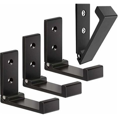 4er-Set klappbare Wandhaken – Unsichtbare Kleiderhaken, Wandhaken aus Aluminium, Wandhaken aus Aluminiumlegierung, 90°-Klappkleiderhaken – Schwarz (1/5)