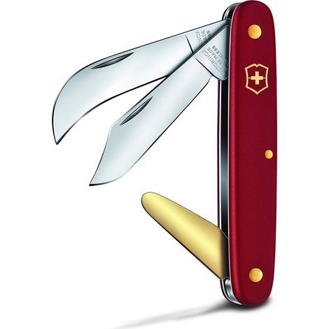 Victorinox, Coltello da innesto e potatura 3, Professionale, per Vivai e Giardinieri, Svizzero, Rosso, Lama, ricurva (1/4)