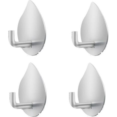 4 ganchos adhesivos, ganchos de pared autoadhesivos, ganchos de acero inoxidable, resistentes a la corrosión y al agua, no requieren perforación para dormitorio/habitación -Crezuo