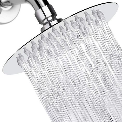 Pommeau de douche à effet pluie, Boost, haut débit, pommeau de douche haute pression en acier inoxydable, argent, 6 pouces (1/4)