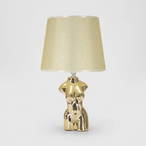 Lámpara de mesita de noche de cerámica con pantalla Glam Woman (1/5)