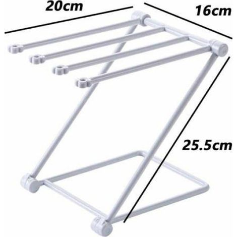 1 Porte-serviettes autoportant, plastique gris, 20x16cm, rangement cuisine salle de bain (1/4)