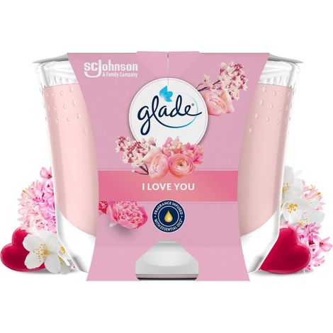 Bougie Vegan Longue Durée Parfum Infusé Huiles Essentielles - Nouvelle Formule Sans Huile De Palme - I Love You - 1 Bougie (1/5)