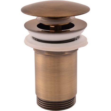 Bonde Pop-up pour lavabo et évier en laiton bronze 6,5 cm (1/3)