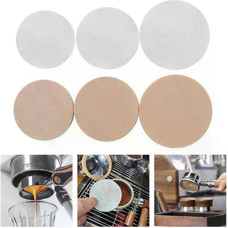 Pulverbehälterfilter, Kaffeefilterpapier, weiß/braun, 100 Stück, 51 mm/53 mm/58 mm, für Espressomaschinen, gute Reißfestigkeit (1/4)