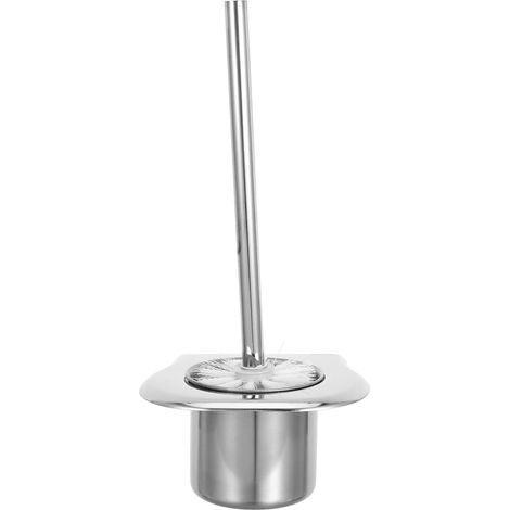 Steel Toilet Brush and Holder Set Wall Mounted White Compact