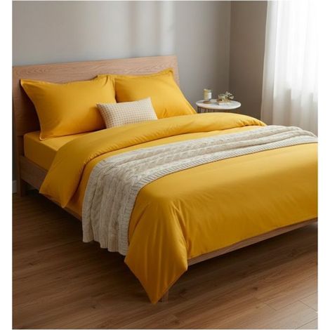 Drap plat 180 x 290 cm Contemporain ocre (1/3)