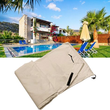 Couverture imperméable beige pour piscine de jardin ou terrasse extérieure (1/5)