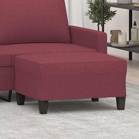 vidaXL Reposapiés de tela rojo tinto 70x55x41 cm (1/5)