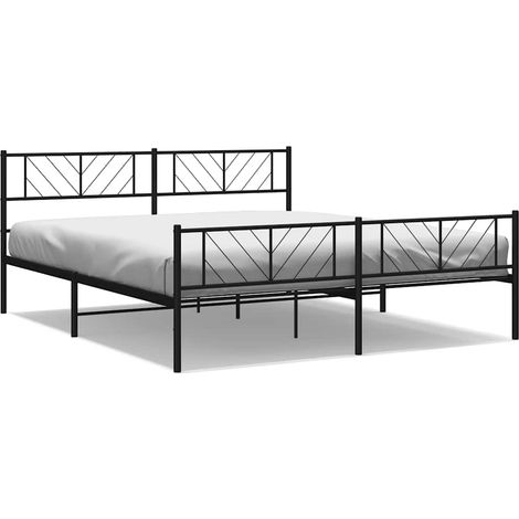 Maison Exclusive - Giroletto con Testiera e Pediera Metallo Nero 193x203 cm (1/5)