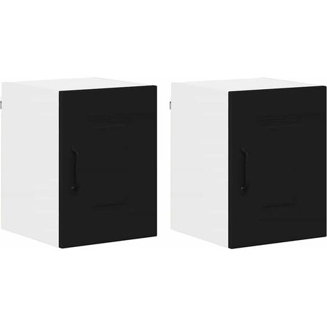 Meuble mural de cuisine，Armoire de cuisine avec étagère 2 pcs Noir 30 x 31 x 40 cm CFW17714 (1/5)