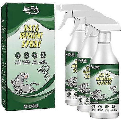 Spray répulsif anti-souris à l'huile essentielle de menthe poivrée naturelle (3 pièces) - Protection contre les rongeurs - Formule non toxique pour la maison