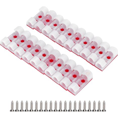 20 attaches-fils autocollantes pour câbles, clips de bureau organisateur (blanc) (1/5)