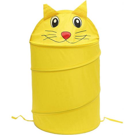 HONORNIC - Seau de rangement pliable, panier à linge cylindrique mignon en forme d'animal, boîte à jouets de dessin animé, sac de rangement de cuisine, rangement organisé