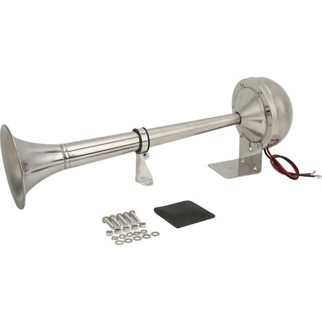 Klaxon à Air Marin, Trompette Unique Puissante, Klaxon à Air Universel en Acier Inoxydable 328DB 12V 30W pour Bateaux, Yachts, Camping-cars et Camions