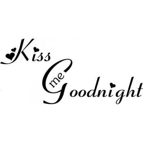 Wandtattoo mit dem Spruch „Küss mich Gute Nacht“ – abnehmbar – für Schlafzimmer, Pärchenzimmer, Dekoration (1/5)