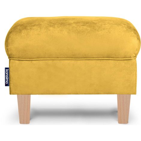 KONSIMO Sitzhocker zeitloses Design und pflegeleichter Stoff "MILES", Gelb, Stoff, Classic, 55x42x40cm (1/5)
