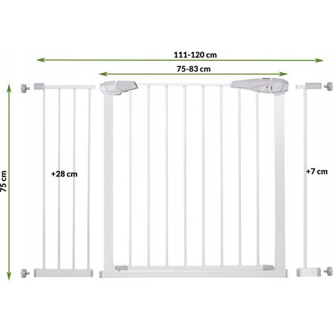 SICHERHEITSTOR SCHUTZBARRIERE SICHERUNG FÜR TÜREN TREPPEN 76-120cm SPANNWEITE (1/5)