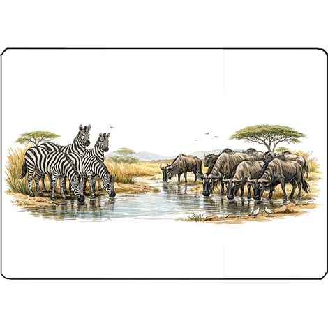 Planche à découper en verre zèbres et les gnous 28,5 × 20 cm (1/2)
