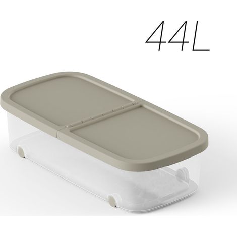 Caja multiusos ruedas beige 79x39x20 cm 44l (1/2)