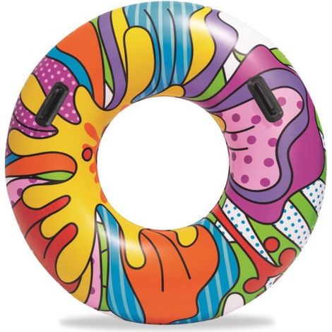 Bouée gonflable en caoutchouc, bouée de natation au design pop art, multi (1/5)