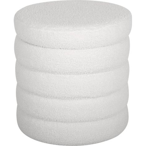 sweeek - Hocker mit Stauraum und Bouclé-Bezug, Bouclé, Weiß (1/5)