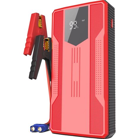 Avviatore di emergenza per auto, capacità 12000 mAh, corrente di picco 400 A, ROSSO R23S (1/2)