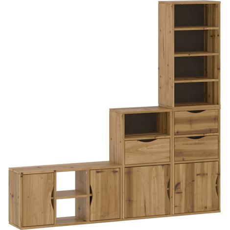 4 Piece TV Units with Storage ODDA Solid Wood Pine vidaXL (1/5)