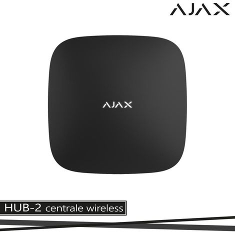 38238 - Jeweller - Hub 2 - Unità centrale del sistema di sicurezza con supporto di foto-verifica degli allarmi (2xSIM 2G, Ethernet) - colore black - Ajax sicurezza wireless