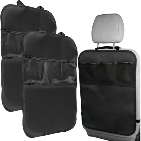 2 Pièce Universel Protection Siege Voiture avec 3 Poches Housse Siege Organisateur Voiture Protections de Sièges Arrière Enfant Imperméable Anti-salissures Accessoire Rangement (1/5)