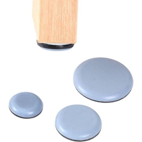 Lot de 24 patins glisseurs ronds en téflon adhésifs diamètre 22 mm protection anti rayures silencieuse et résistante pour sols et meubles (1/5)