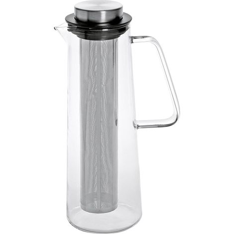 Glaskaraffe 1l mit Edelstahlfilter (1/4)