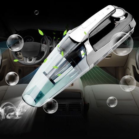 Aspirateur de voiture portable sans fil 2 en 1 12 V avec pompe à air, double usage (eau et poussière) et récupérateur de poussière (1/5)
