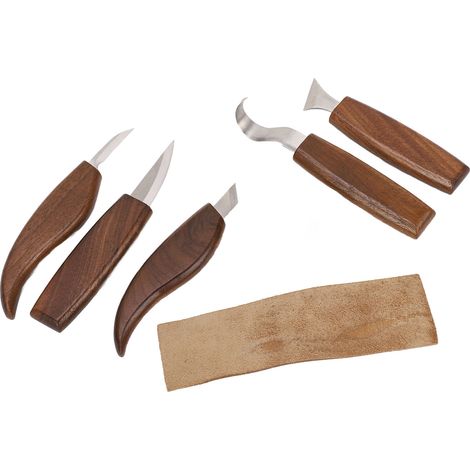Couteau à bois en noyer antidérapant manche confortable outil de sculpture pour menuiserie (1/5)