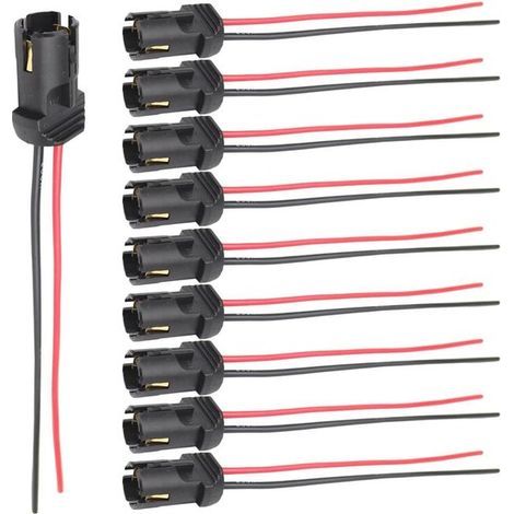 Scheinwerfer-Kabelbaum – Lampenanschlussadapter – Kfz-Beleuchtungs-Upgrade – Hitzebeständiges PVC-Gummi – 10 Stück – Rot und Schwarz (1/5)